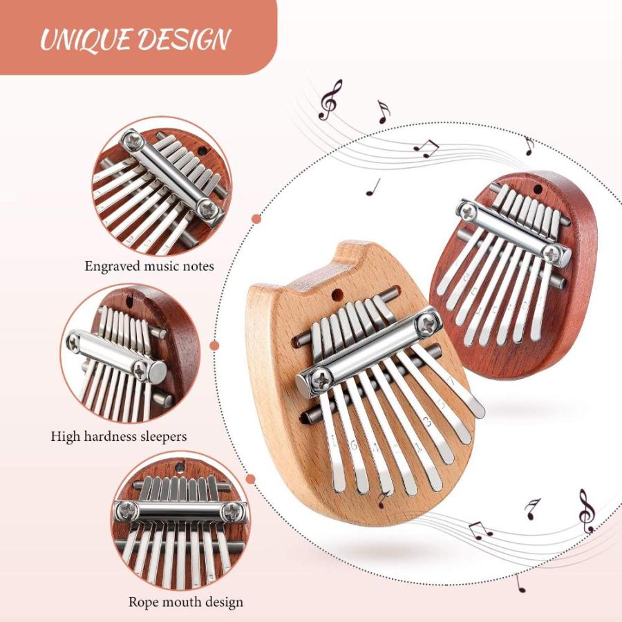 10 Pieces Keys Mini Kalimba Piano Set Include Mini Finger Thumb Piano wit