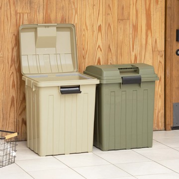 戶外連結式大型收納桶/垃圾桶-大地色 70L 米色
