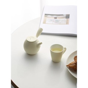 宜集堂INS奶油陶瓷茶壺泡茶家用功夫茶具單壺日式側把下午茶高級