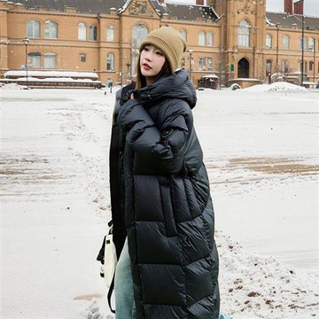 【巴黎精品】真 羽絨90%鵝絨 羽絨外套鵝絨夾克--冬季鵝絨長款女外套a1ii15