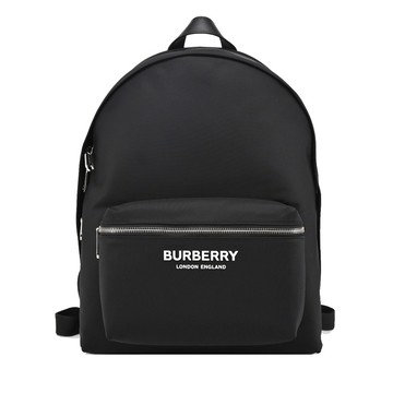 [平輸版]BURBERRY  經典LOGO尼龍後背包(黑色)真品平輸