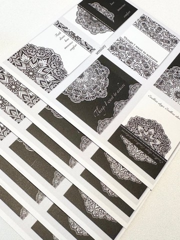 sensiary 黑白曼陀羅票券貼紙 6入組