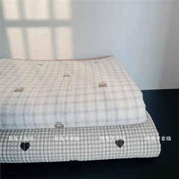柔軟砂洗款～韓國小碎花全棉棉花床蓋三件套純棉夾棉床單四季通用
