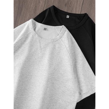 270g重磅新氧棉倒三角短袖T恤男 夏季純色寬松百搭運動品質體恤衫