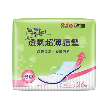 【Carnation 康乃馨】透氣超薄護墊 微香（15cm）40片x2包