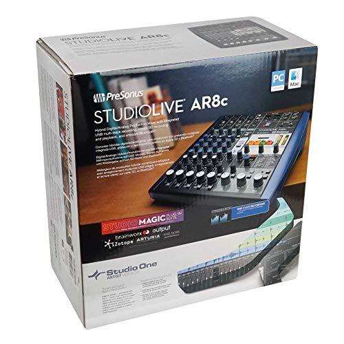 PRESONUS StudioLive SLM AR C Mixer Recording Interface Bundle with Rockville RCM 03 Pro Recording Mic, PRO-M 50 Studio Headphones, SAMSON QH