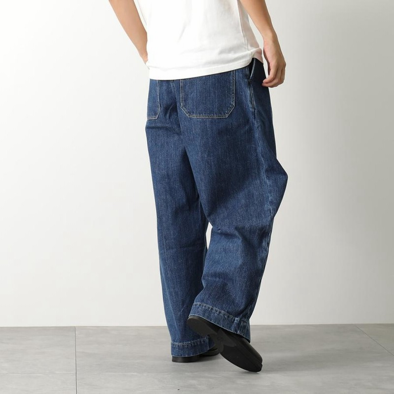 公式【1JINN STUDIO】リンティングウォッシュドデニム DENIM WORKS］スリムストレート・セルヴィッチデニム - ベティス