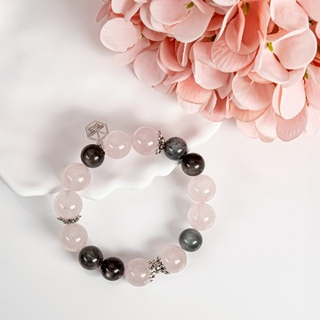 星海雙生-粉 | 粉晶/銀曜石/黑髮晶/鷹眼石
