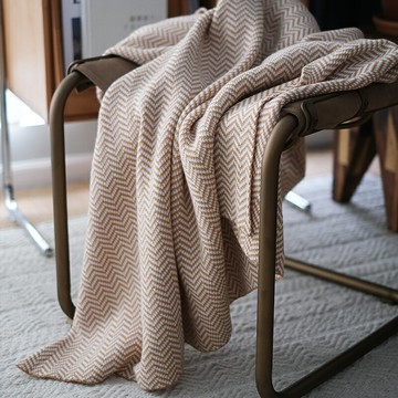 黑白簡約風人字紋沙發裝飾蓋毯空調毯夏季輕奢風格毛線午睡毯包郵