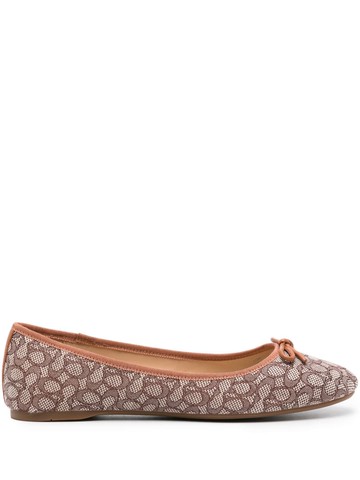 Coach - Abigail monogram ballerina shoes - women - Fabric/Rubber/Calf Leather - 5.5 - Brown