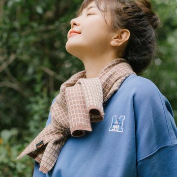 男女款ins春秋薄款格子圍巾 韓版針織短款小圍脖學生冬天保暖百搭