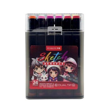 【筆樂 PENROTE】Sketch24色油性雙頭麥克筆 /盒 PE1441