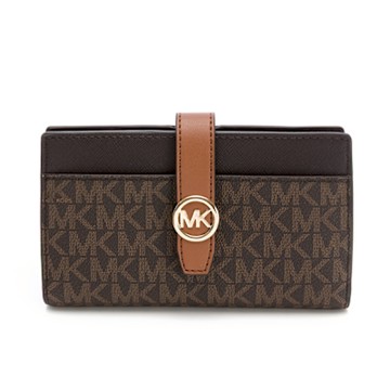 MICHAEL KORS Greenwich薄款壓扣式中夾(LOGO咖)