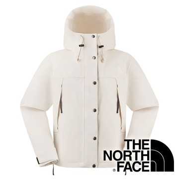 【THE NORTH FACE 美國】女Dryvent單件式短版防水羊毛連帽外套『米白』NF0A8DRC 戶外 露營 登山 健行 休閒 時尚 防潑水 連帽 外套