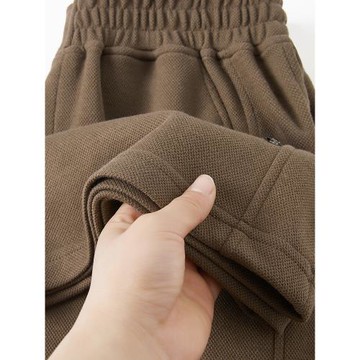 強烈推薦！質感出眾！復古針織珠地棉短褲男女休閑寬松運動五分褲