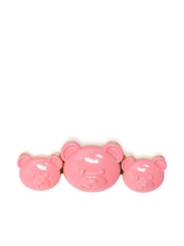 Moschino - enamelled triple-bear brooch - women - Zamak/Brass/other fibers - One Size - Pink