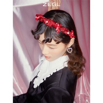 ZEGL真柳設計師925銀針新年圣誕節發箍甜美愛心高級輕奢氣質耳環