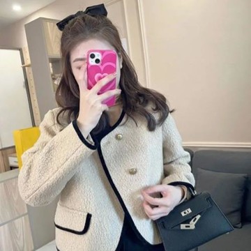 早春裝女2025年新款法式小香風小個子高級感炸街短款加厚毛呢外套