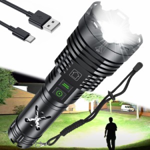 Gehavin Rechargeable Flashlights High Lumens 150000 XHP160.5 Super Bright LED Flashlight Powerful Flashlight with Zoomable