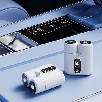 雙電機電動剃鬚刀 雙頭小鋼炮刮鬍刀 迷你便攜學生男生適用 雙頭刀片俐落剃淨 輕量好握充電式 旅行宿舍實用 台灣出貨