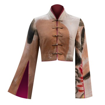 【延年壽酒】香港藝術館IP聯乘經典長衫款真絲露臍裝|港風新中式