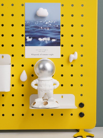 洞洞板配件天氣云朵磁吸6個裝 白色創意可愛立體水滴磁力貼冰箱貼