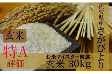 鹿島市産厳選さがびより　玄米３０kg F-10