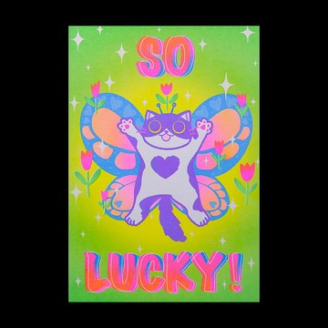 蝴蝶貓系列 Riso 印刷 Poster 原創獨立海報 漫畫 怪獸工坊