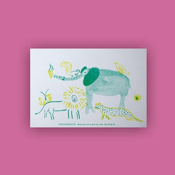 森林動物明信片