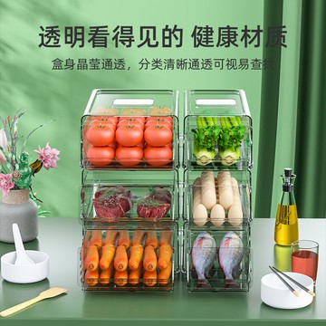冰箱保鮮冷凍抽屜收納盒透明瀝水廚房置物食物水果整理神器雞蛋盒