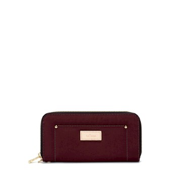 【satana】Soldier 趣淘拉鍊長夾-栗紅色-SOS3180-632