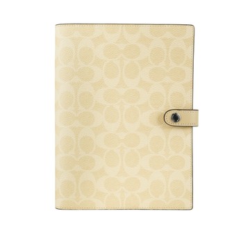 COACH CC Logo 塗層帆布及皮革細節筆記本/記事本(稻黃色) CZ198 SVMN0