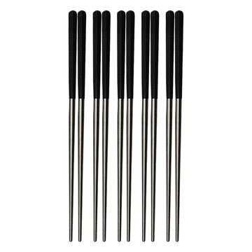 BUFFALO 牛頭牌 不銹鋼複合六角筷 5雙入 沉穩黑 前端-不銹鋼 JIS SUS304 後端-食品級尼龍+玻璃纖維 台灣製造  1雙筷子  1包