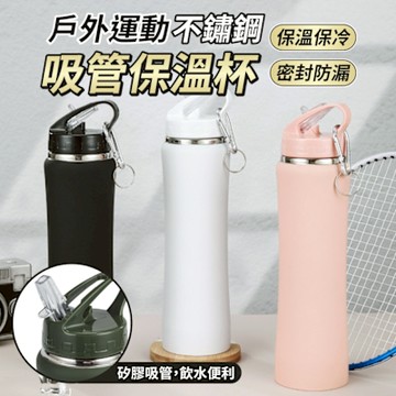 戶外運動小蠻腰不鏽鋼吸管保溫杯500ml