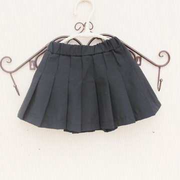 春秋韓版新品女童純色半身裙百褶裙女童 學生學院風半身裙子