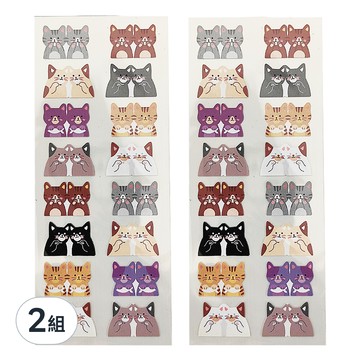 PVC貼紙 2張  貓咪  2組