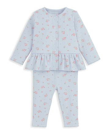 靜藍花徑-長袖套裝9-12m