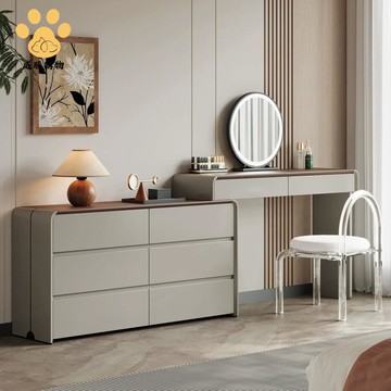 實木 梳妝臺  收納斗櫃一體輕奢 高級感主臥室簡約現代化妝桌 ws8251