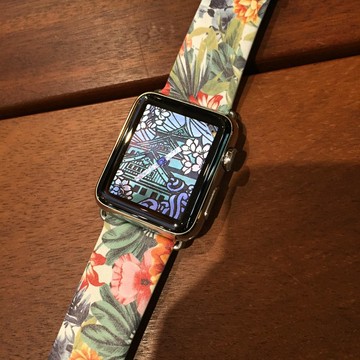 Apple Watch Series 1 - 5 花紋圖案真皮錶帶 38 40 42 44 mm 40