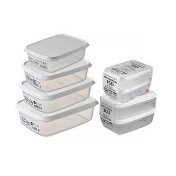 日本SANADA 日本製 可微波堆疊保鮮盒 8件組