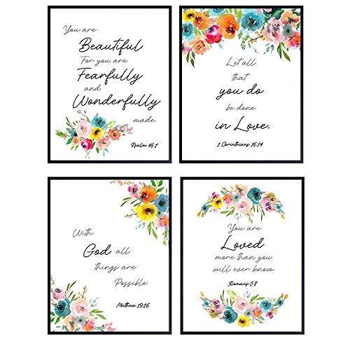 Inspirational Quotes Wall Decor  Bible Verse Wall Art  Religious Scripture