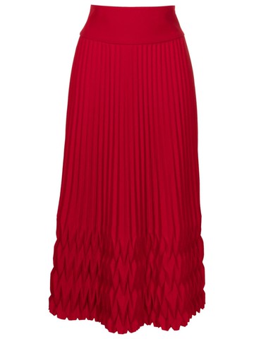 Neriage - Mensa 3D-pleated midi skirt - women - Polyester/Elastane - 40 - Red