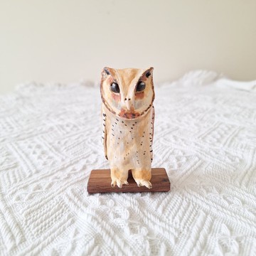 貓頭鷹系列之栗鴞 陶瓷偶