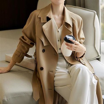 【巴黎精品】現貨+預購 頂級法式風衣外套長版大衣外套寬鬆大碼百搭休閒女裝-垂感韓系女外套2色a1LL28