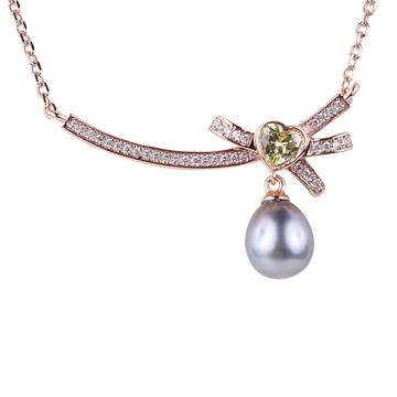 Pure PearlBicolore 黃水晶設計款珍珠項鍊