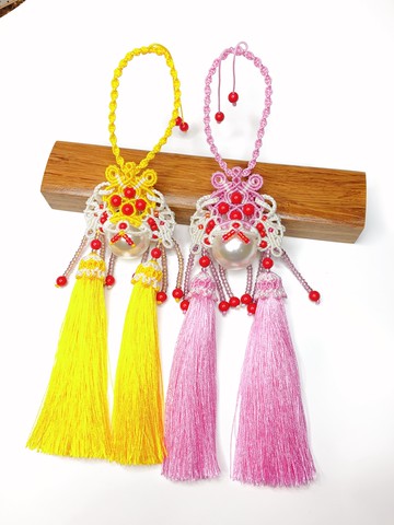 好心情原創手工編織鳳冠花嫁之若凡刀馬旦DIY材料包中國結掛飾