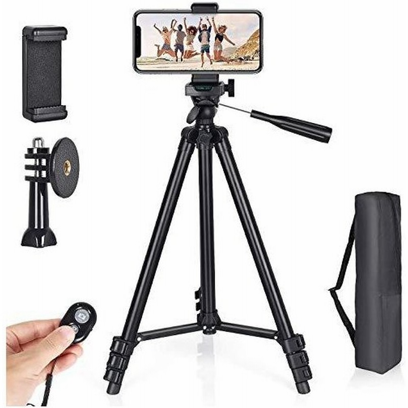 三脚スマホ 130cm 3way 雲台 4段階伸縮 三脚コンパクト軽量 アルミ合金製 ビデオカメラトラベル三脚リモコン付きgopro Android 通販 Lineポイント最大get Lineショッピング