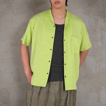 【日本製造】復古絲綢和服復刻版、男士 ML 襯衫、半袖、按扣