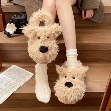 【台灣出貨】🔥多金家✨限時特賣🔥西高地小狗拖鞋 可愛學生室內女冬厚底棉拖鞋情侶潦草小狗居家 可愛毛絨絨西高地狗狗室內拖鞋