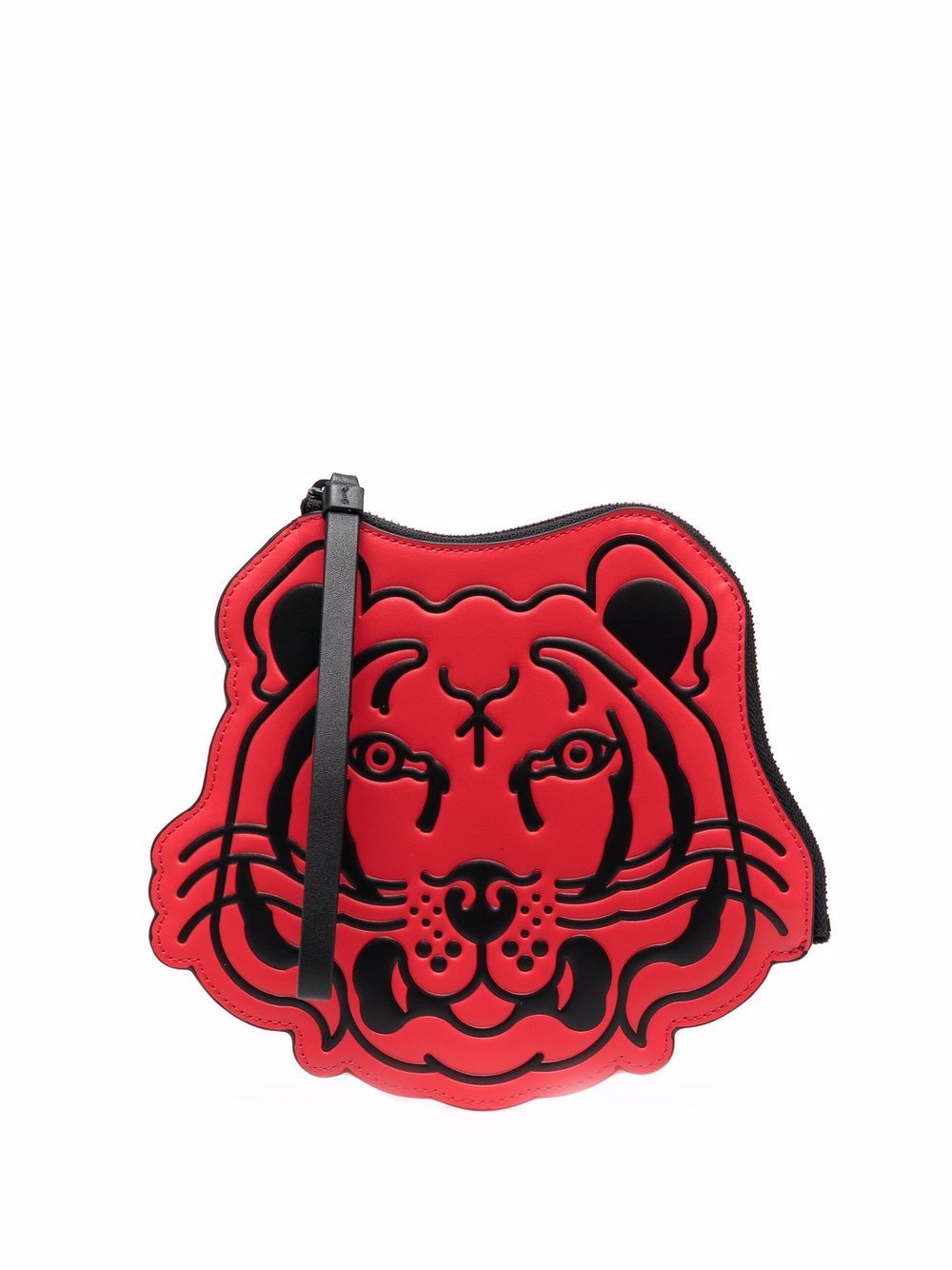 Kenzo - embossed-Tiger Head leather clutch bag - men - Leather - One Size - Red